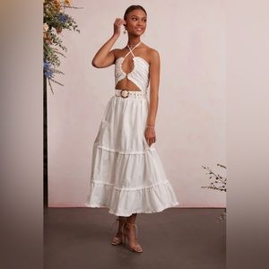 V. Chapman Penny Midi Dress in White